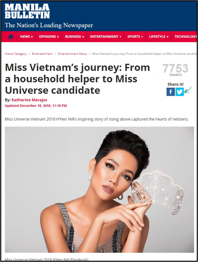 Hàng loạt báo quốc tế hết lời khen ngợi H’Hen Niê sau thành tích tại Miss Universe 2018 - Ảnh 4.