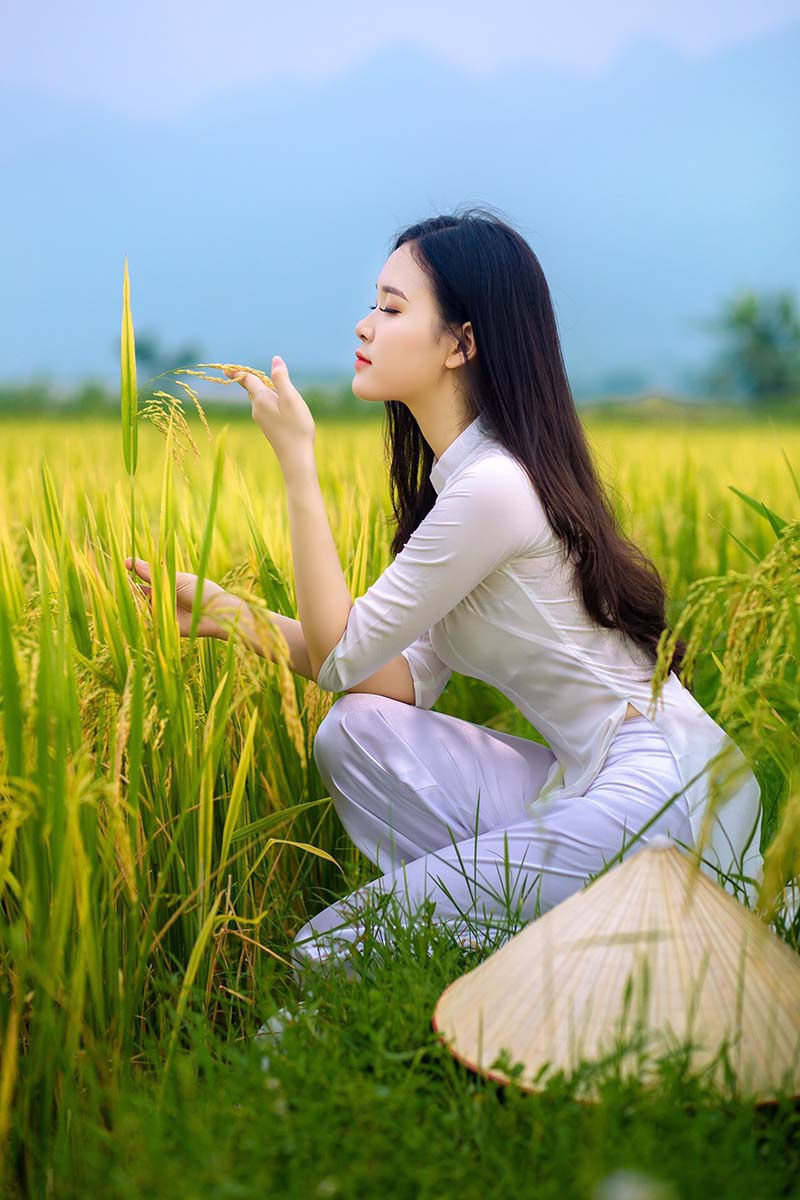 Á khôi Sinh viên Việt Nam khoe nét xuân thì bên cánh đồng lúa - 4
