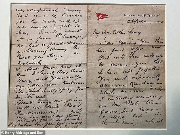 Lá thư giá 880 triệu đồng của mục sư nhường cơ hội sống trên tàu Titanic - 1