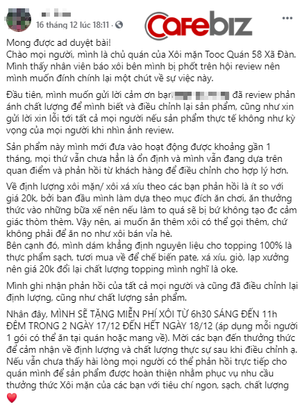 Chơi lớn như một chủ quán xôi tại Hà Nội: Bị review xôi “đắt lại không ngon”, bèn tặng “cả làng” ăn miễn phí trong 2 ngày - Ảnh 2.