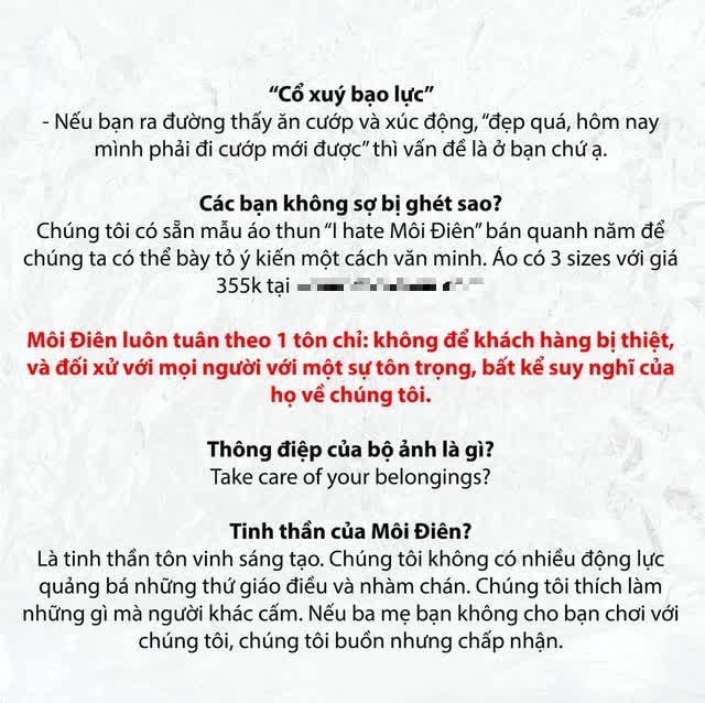 Gây tranh cãi với bộ ảnh dàn cảnh cướp giật, thương hiệu thời trang ở Sài Gòn lên tiếng: Nếu bạn ra đường thấy ăn cướp và xúc động, thì vấn đề là ở bạn! - Ảnh 3.