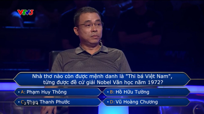Kiến trúc sư "bó tay" trước một câu hỏi về chủ đề Văn học trong Ai Là Triệu Phú, học giỏi cũng chưa chắc biết - Ảnh 1.