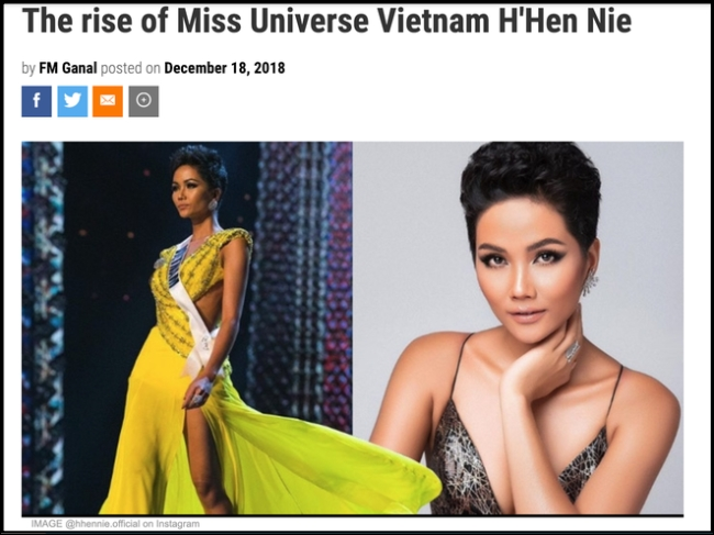 Báo quốc tế hết lời khen ngợi H’Hen Niê vào top 5 Miss Universe 2018