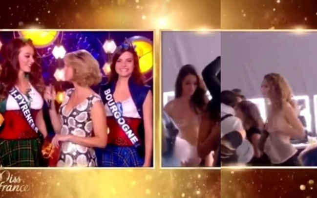 Người đẹp Hoa hậu Pháp bức xúc vì bị phát cảnh lộ ngực trần trên sóng truyền hình trực tiếp