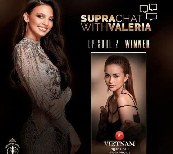Hoa hậu Siêu quốc gia 2019 - Ngọc Châu chiến thắng vòng thi đối thoại bằng tiếng Anh với đương kim Hoa hậu Valeria