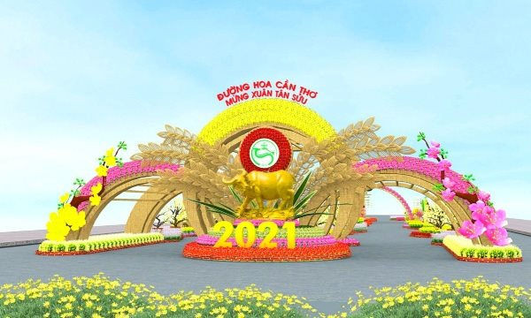 Huy động 40.000 giỏ hoa khắp nơi làm đường hoa nghệ thuật Tết 2021 ở Cần Thơ