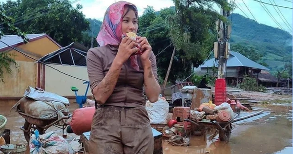 Cô giáo Yên Bái lấm lem bùn đất ăn mì tôm sống dọn trường sau bão Yagi được xem như hoa hậu