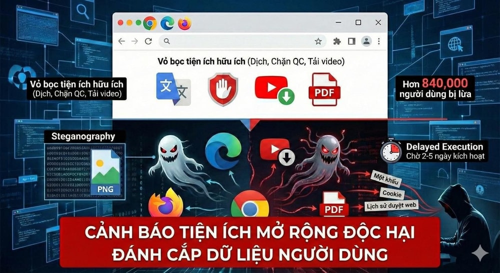 17 tiện ích độc hại trên trình duyệt Chrome, Edge... khiến 840.000 người bị lừa