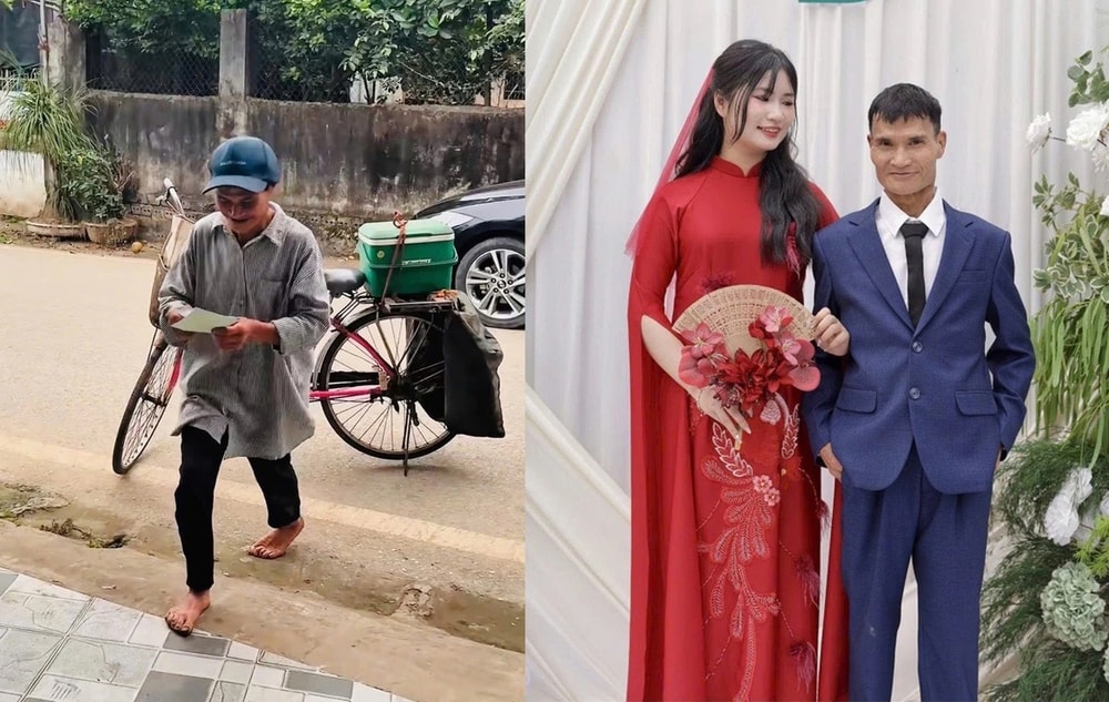 Xúc động clip người cha nhặt rác đạp xe đi mời đám cưới con gái