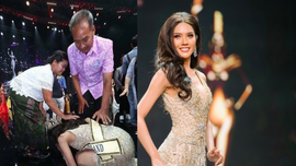 Tân Hoa hậu Hòa bình Thái Lan quỳ lạy ba mẹ tỏ lòng biết ơn sau khi đăng quang