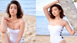 Hoa hậu Đỗ Mỹ Linh khoe thân hình gợi cảm với áo tắm