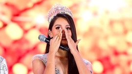 VIDEO: Hoa hậu Trần Tiểu Vy nói gì trước lúc chuyển giao vương miện