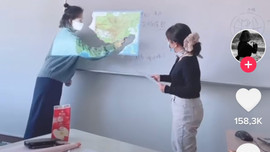 Clip nữ sinh Việt "cắt đứt" đường lưỡi bò do cô giáo Trung Quốc trình chiếu