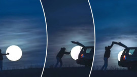 Bộ ảnh 'cất trăng vào cốp xe' gây sốt trên mạng xã hội