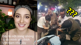 Xe hỏng giữa lòng Hà Nội, cô gái ngoại quốc được 5 người giúp: 'Chỉ có ở Việt Nam thôi'