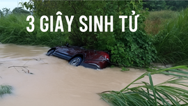 3 giây quyết đoán, ông bố đã cứu sống 5 mạng người trên chiếc xe bị lũ dữ cuốn trôi
